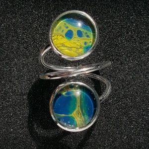 Hand Painted Sterling Silver Ring